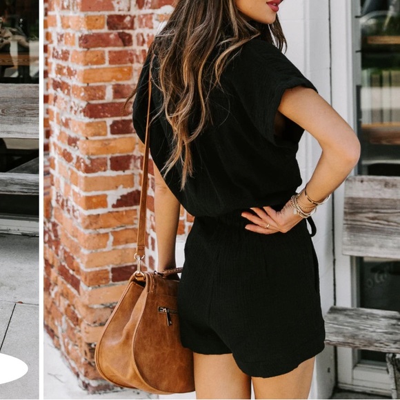 JAZZY COTTON POCKETED BUTTON DOWN ROMPER - Picture 7 of 7